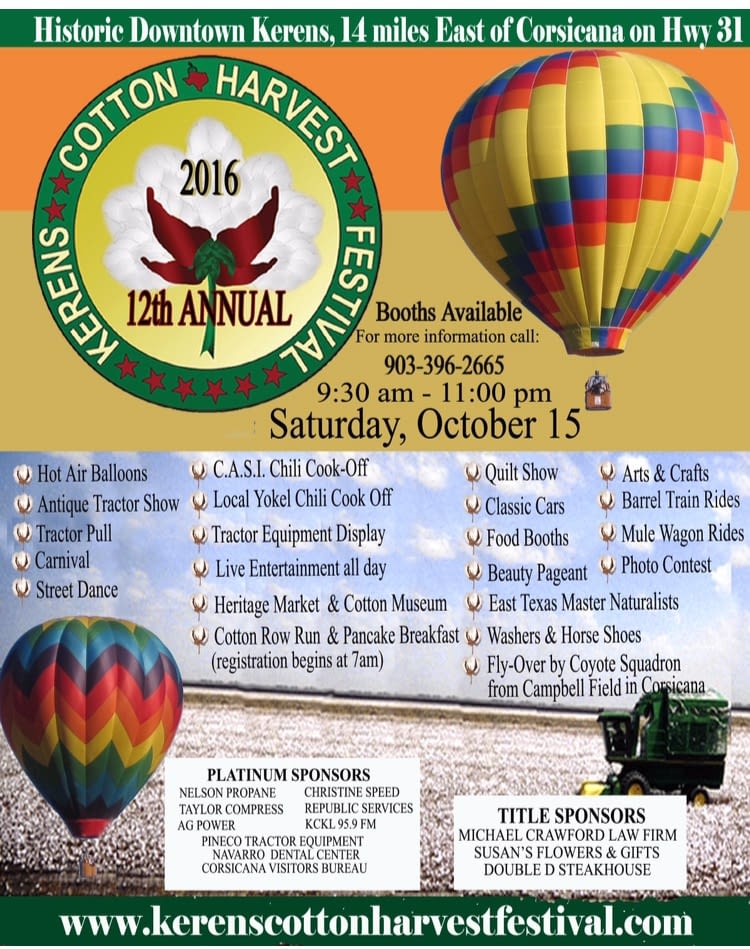 Kerens Cotton Harvest Festival Flyer Kerens Cotton Harvest Festival