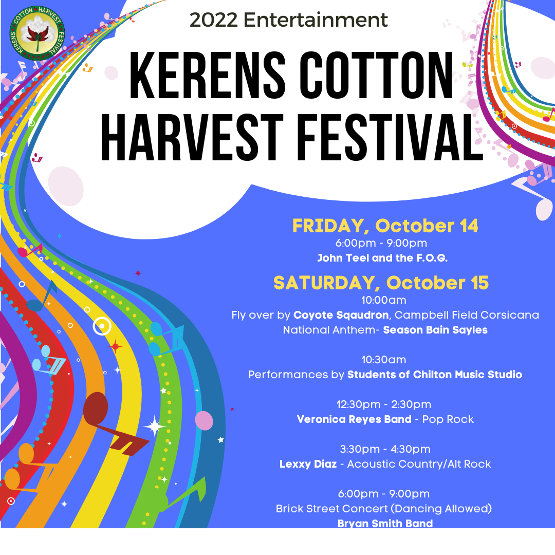 2022 Kerens Cotton Harvest Festival Entertainment Schedule Kerens